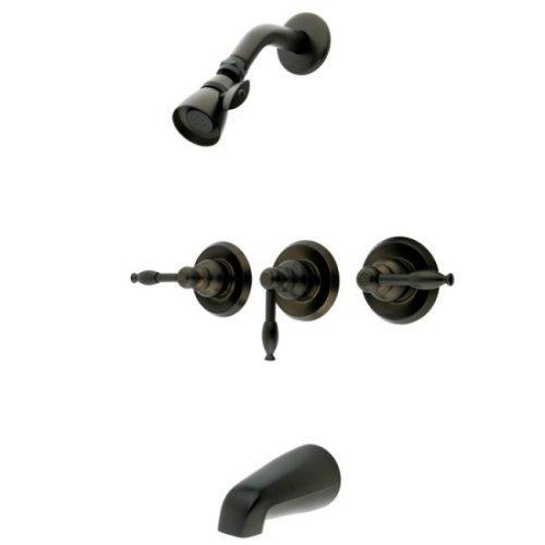 Kingston Brass KB235KL Tub and Shower Faucet with 3 Handle, Oil Rubbed Bronze