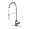 Enzo Rodi Modern Design Commercial Style Single Handle Pull Down Kithen Sink Faucets, for 1-3 Holes Installation, Made by Low-lead Solid Brass, Stainless Steel, ERF7357391AP-10