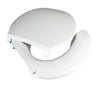 Big John 3-W Oversized Open Front Toilet Seat with Cover and Stainless Steel Hinges – For Round Or Elongated Toilet Bowls – Weight Capacity 1,200 Pounds – White