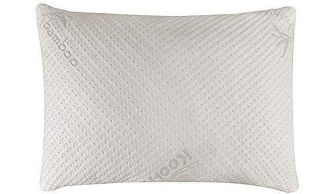 Snuggle-Pedic Ultra-Luxury Bamboo Shredded Memory Foam Pillow Combination With Adjustable Fit and Zipper Removable Kool-Flow Breathable Cooling Hypoallergenic Pillow Cover (Queen)