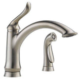 Delta Faucet Linden Single-Handle Kitchen Sink Faucet with Side Sprayer in Matching Finish, Arctic Stainless 4453-AR-DST