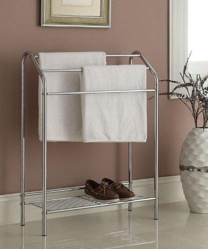 Chrome Finish Towel Bathroom Rack Stand Shelf