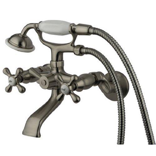 Kingston Brass KS265SN Clawfoot Tub Wall Mount Faucet, Brushed Nickel