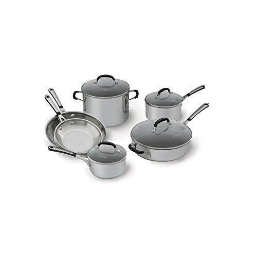 Simply Calphalon 1757697 Stainless Steel 10 piece Cookware Set, Silver