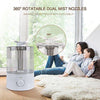 OXA 4L Large Capacity Cool Mist Humidifier Whisper-Quiet , Ultrasonic Air Humidifiers for Bedroom Babyroom Home Office, Two 360° Rotatable Mist Outlets, Waterless Automatic Shut-off (Gray)