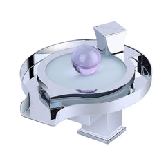 Derpras Bathroom Sink Faucet with Water Power LED Waterfall Faucet 3 Colors Changing Based on Water Temperature, Polish Chrome