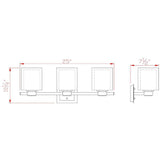 Design House 556159 Oslo 3 Light Vanity Light, Satin Nickel