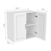 Topeakmart White Wooden Bathroom Wall Cabinet Toilet Medicine Storage Organizer with Adjustable Shelf Cupboard Unit