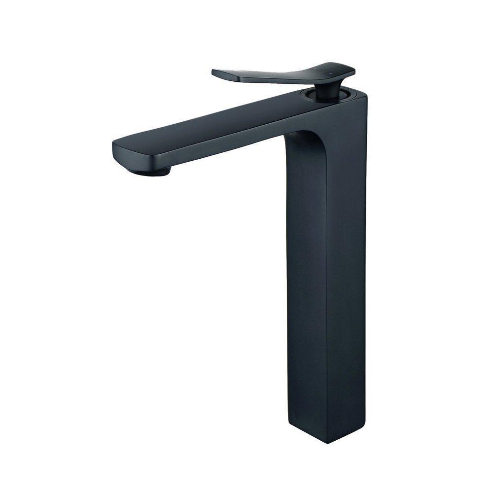 Beelee Single Hanle Single Hole Bathroom Vanity Sink Tall Faucet, Painting Black