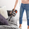 VonHaus Cordless 2 in 1 Stick Handheld Vacuum Cleaner Lightweight Includes Crevice Tool, Carpet Roller & Brush Accessories (Gray/Orange) 22.2V Lithium-ion Battery