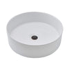 Ufaucet Above Counter White Round Ceramic Bathroom Vessel Sink, 15.75''×15.75''