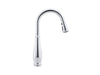 Kohler K-780-VS Cruette Pull-Down Kitchen Faucet, Vibrant Brushed Stainless, Single-Hole or Three-Hole Install, Single Handle, 3-function Spray Head, Sweep Spray and Docking Spray Head Technology