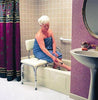 Transfer Bench Adjustable Height Legs, Lightweight Plastic Benches for Bath Tub and Shower with Back Non-slip Seat, Gray