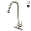 【Promoción】Commercial Kitchen Faucet with Pull Down Sprayer, KOPAIS 1-Handle High Arch Brushed Nickel Kitchen Sink Faucets, Single Lever Deck Mounted Stainless Steel cUPC