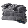 Sunbeam Heated Blanket | Microplush, 10 Heat Settings, Slate, Twin