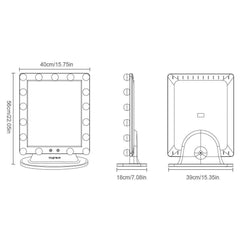 Viugreum Hollywood Vanity Mirror, Dimmable Lighted Makeup Mirror with Lights, Cosmetic Vanity Mirror Sets with Smart Touch Control Dimmer, Included 10X Magnifying Mirror and 2 pcs Lamp Shades-White