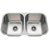 3218A 18-Gauge Undermount Equal Double Bowl Stainless Steel Kitchen Sink