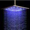 Rozin Bathroom Replacement LED Changing Color 16-inch Square Rainfall Shower Head Overhead Sprayer Brushed Nickel