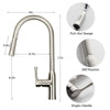 Kitchen Faucet Modern Stainless Steel Single Handle Faucets With Pull Out Sprayer, Brushed Nickel Sink Faucets, Solid Brass Body