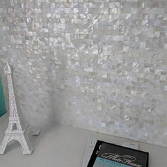 Art3d Mother of Pearl Oyster White Mini Square 12