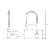 Lead Free Antique Stainless Steel Single Handle Pull Down Sprayer Spring Oil Rubbed Bronze Kitchen Faucet, Kitchen Sink Faucet with Deck Plate