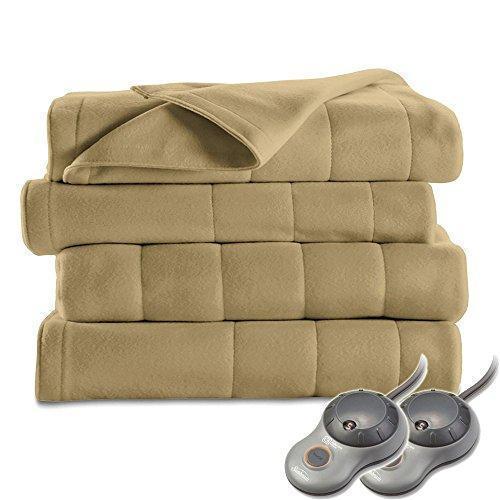 Sunbeam Heated Blanket | 10 Heat Settings, Quilted Fleece, Acorn, Queen