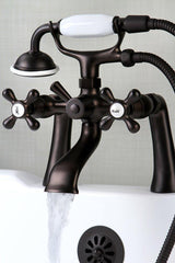Kingston Brass KS268ORB Victorian 7-Inch Deck Mount Tub and Shower Faucet, Oil Rubbed Bronze