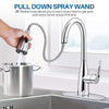 BOHARERS Kitchen Faucet with Sprayer - Single Handle pull down Sprayer Stainless Steel Spot Resist, Polished Chrome