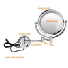 Floureon 10x Magnification 8.5 Inch Plug in Operated LED Lighted Double-Sided Wall Mounted Makeup Mirror, 2.4 Inch Thickness, 11 Inch Extension, Chrome Finish for Cosmetic Shaving Bathroom