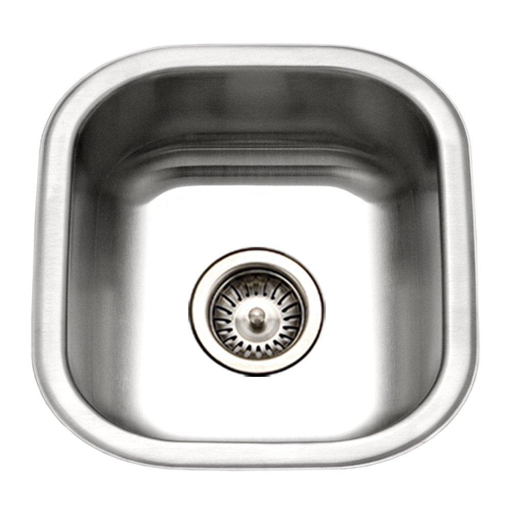 Houzer MS-1708-1 Club Series Undermount Stainless Steel Square Bowl Bar/Prep Sink