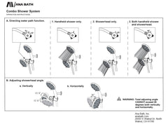 Ana Bath LSS5430CCP 4 Inch 5 Function LED Handheld Shower Shower Head Combo System w/ BRASS BALL JOINT and BRASS CONNECTORS, Chrome Plated
