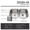 3218A 18-Gauge Undermount Equal Double Bowl Stainless Steel Kitchen Sink