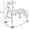 Transfer Bench Adjustable Height Legs, Lightweight Plastic Benches for Bath Tub and Shower with Back Non-slip Seat, Gray