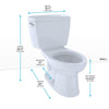 TOTO CST744SG#01 Drake 2-Piece Toilet with Elongated Bowl and Sanagloss,1.6 GPF, Glazed Cotton White