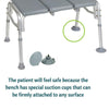 Transfer Bench Adjustable Height Legs, Lightweight Plastic Benches for Bath Tub and Shower with Back Non-slip Seat, Gray