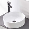 Ufaucet Above Counter White Round Ceramic Bathroom Vessel Sink, 15.75''×15.75''