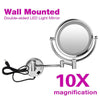 Floureon 10x Magnification 8.5 Inch Plug in Operated LED Lighted Double-Sided Wall Mounted Makeup Mirror, 2.4 Inch Thickness, 11 Inch Extension, Chrome Finish for Cosmetic Shaving Bathroom