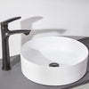 Ufaucet Above Counter White Round Ceramic Bathroom Vessel Sink, 15.75''×15.75''