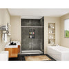 SUNNY SHOWER B020-6072CB Frameless Glass Sliding Shower Door Clear Glass Brushed Nickel Finish 2 Way Sliding, 60