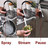 VALISY Modern Comercial Lead-free Antique Pull Out Sprayer Stainless Steel Oil Rubbed Bronze Kitchen Faucet, Kitchen Sink Faucets Black with Deck Plate