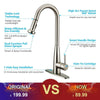 【Promoción】Commercial Kitchen Faucet with Pull Down Sprayer, KOPAIS 1-Handle High Arch Brushed Nickel Kitchen Sink Faucets, Single Lever Deck Mounted Stainless Steel cUPC