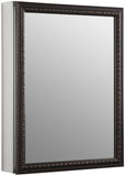 KOHLER K-2967-BR1 20 inch x 26 inch Aluminum Bathroom Medicine Cabinet with Oil-Rubbed Bronze Framed Mirror Door; Recess or Surface Mount