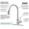 BWE Commercial Sink Single Handle One Hole Pull Down Sprayer Kitchen Faucet Pull Out Kitchen Faucets Brushed Nickel