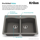 Kraus Forteza Granite Kithen Sink, 33 Inch, KGD-52GREY