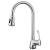 Primy Kitchen Faucets with Pull Down Sprayer Modern Heavy Duty Lead-Free Single Handle High-Arc Kitchen Sink Faucet With Deck Plate, Height 18-3/64“, Solid Spot Resist Stainless Steel