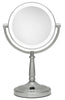 Zadro Cordless Dual-Sided LED Lighted Vanity Mirror, Satin Nickel