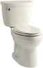 KOHLER K-3609-96 Cimarron Comfort Height Elongated 1.28 gpf Toilet with AquaPiston Technology, Less Seat, Biscuit