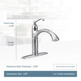 Moen 7295SRS Brantford One-Handle Pullout Kitchen Faucet Featuring Power Clean and Reflex, 1-(Pack), Spot Resist Stainless