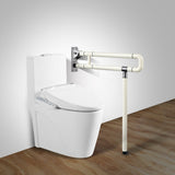 Medical Safety Toilet Grab Bar Handicap Bathroom Seat Support Foldable Skid Resistance Toilet Bathroom Bar Bathroom Hand Grips for Disability Aid and Elderly Assistance (White 75CM)
