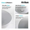 Kraus KCV-204GWH Viva Bathroom Vessel Sink, White 13 in. D x 4.38 in. H